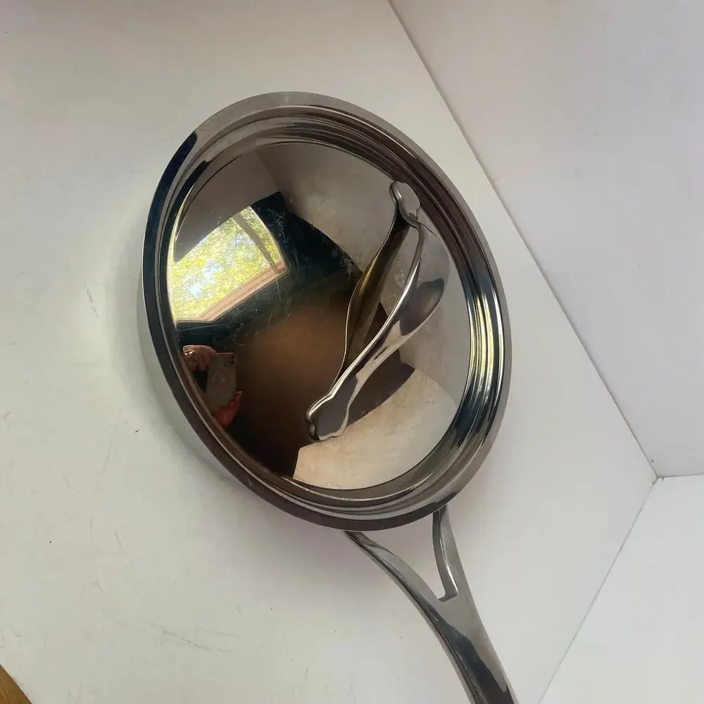 Analon Skillet W/ Lid 3 Quart 2.8 L 5 Ply  Nouvelle Copper Core Base 00014T GUC